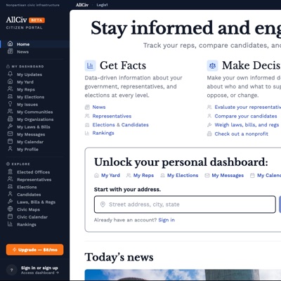 The AllCiv home page