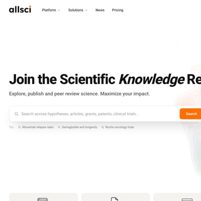The AllSci home page